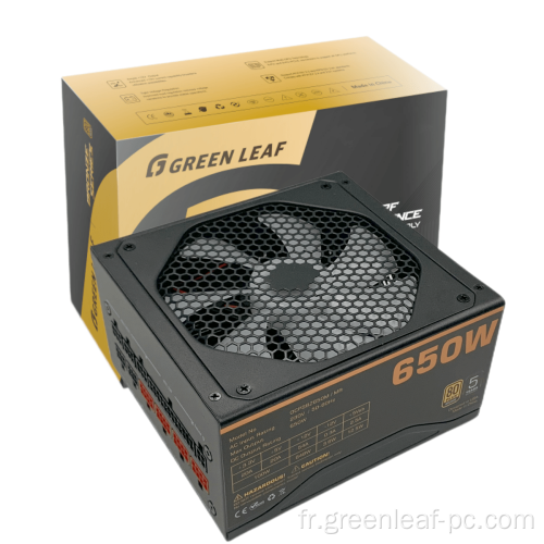 550W-650W APFC 80 Plus Source d'alimentation en bronze